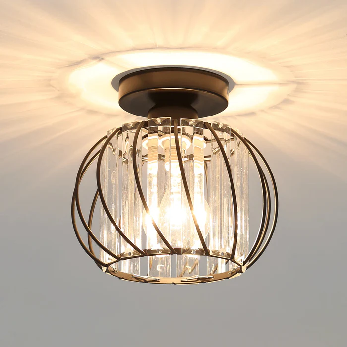 Stilfuld Globulær Glas Pendellampe - Minimal Elegance til Moderne Hjem Ceiling Light Tech Butik Sort Loftslys D16*H16cm