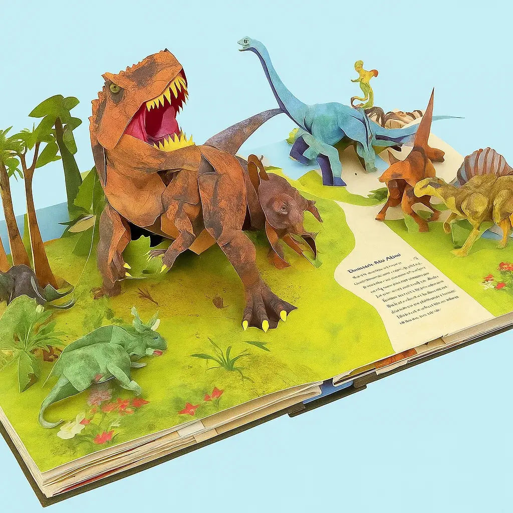 Interaktiv Dinosaur Pop-up Bog – Udforsk Jura-verdenen i 3D Media > Books > Non-Fiction Books > Pop-Up Books Tech Butik