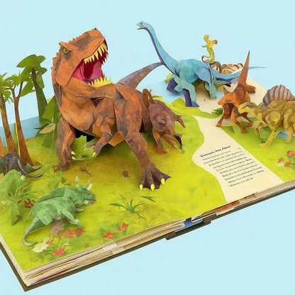 Interaktiv Dinosaur Pop-up Bog – Udforsk Jura-verdenen i 3D Media > Books > Non-Fiction Books > Pop-Up Books Tech Butik