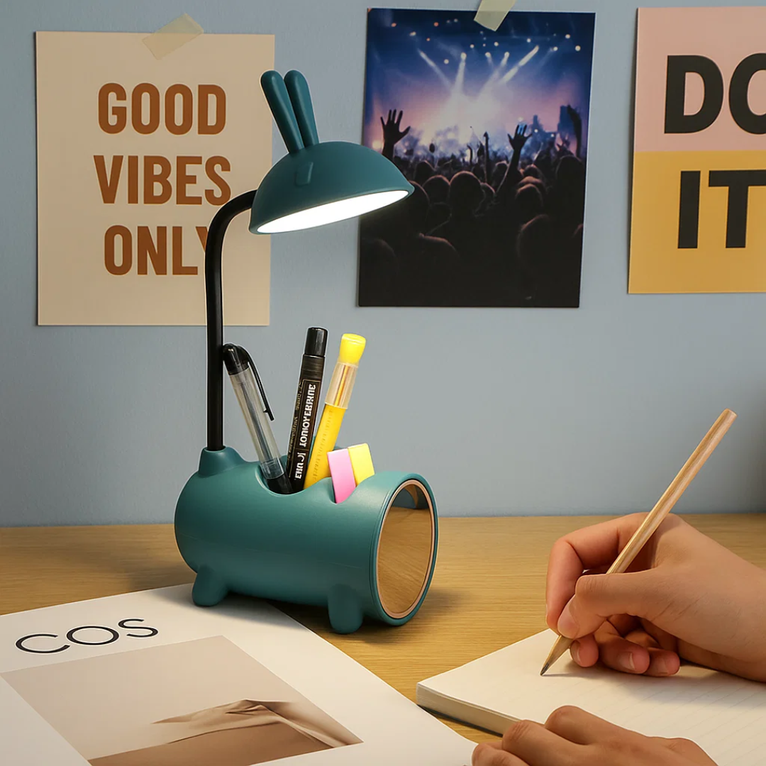 Kreativ LED Bordlampe med Penneholder – Funktionel og Stilfuld Belysningsløsning til Skrivebordet Table lamp Tech Butik