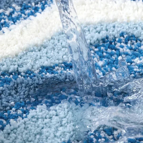 Skridsikker Bademåtte med Bølgeinspireret Design – Blød, Absorberende og Komfortabel Hele Dagen Bathroom Accessories Tech Butik