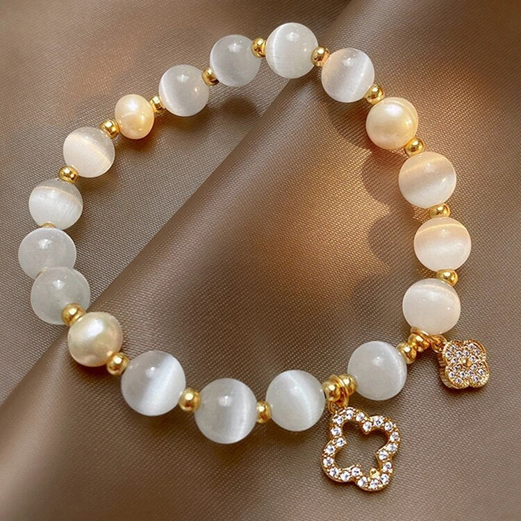Naturligt Krystal- & Perlearmbånd – Elegant og Tidløst Tilbehør Bracelets Tech Butik