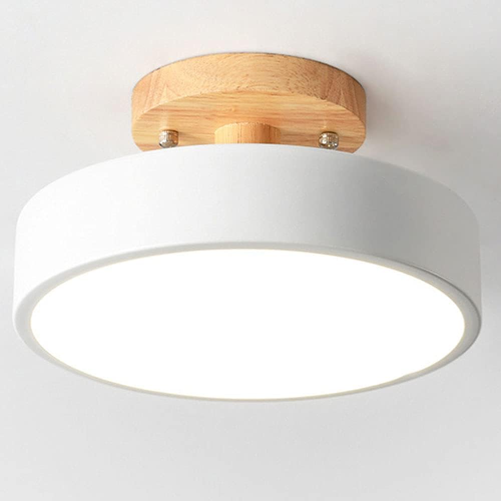 Moderne Træ LED Loftlampe til Stilfulde Rum Loftslampe Tech Butik Hvid Varm hvid