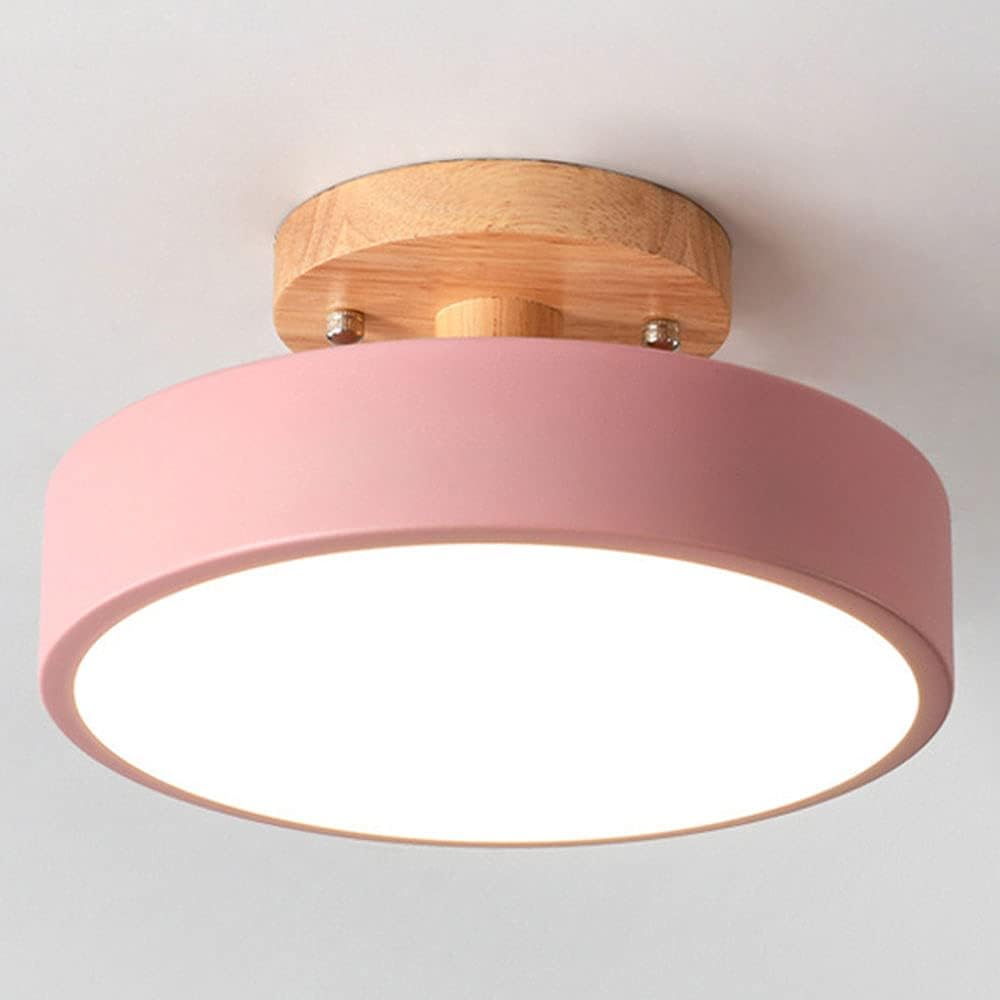 Moderne Træ LED Loftlampe til Stilfulde Rum Loftslampe Tech Butik Rosa Varm hvid