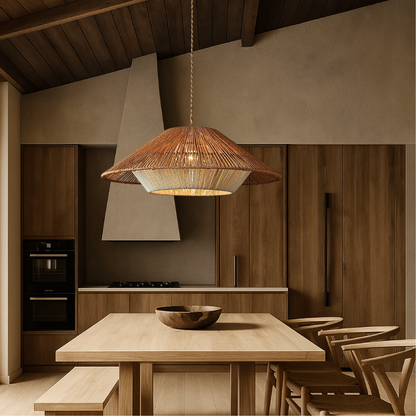 Bambus Flettet Pendelampe – Naturlig Elegance Møder Hyggelig Belysning Lamp Tech Butik