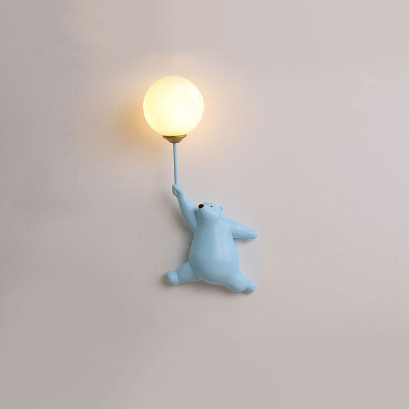Børne Væglampe – Bedårende Bamse med Ballon Design Indoor Wall Lamp Tech Butik A Blå 3 farver