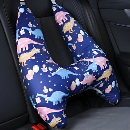 Rejsepude til bagsædet for børn – Komfortabel støtte til sikre og afslappende køreture Pillows Tech Butik Lilla Dinosaur