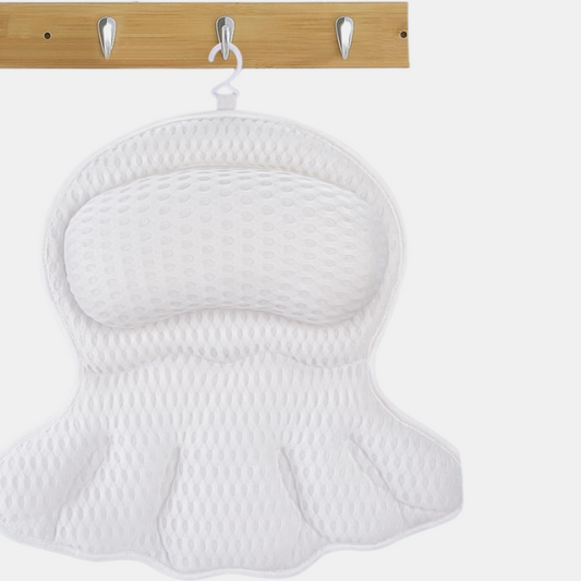 4D Luxe Badkussen med Ergonomisk Nakke- og Rygstøtte Puder Tech Butik Hvid