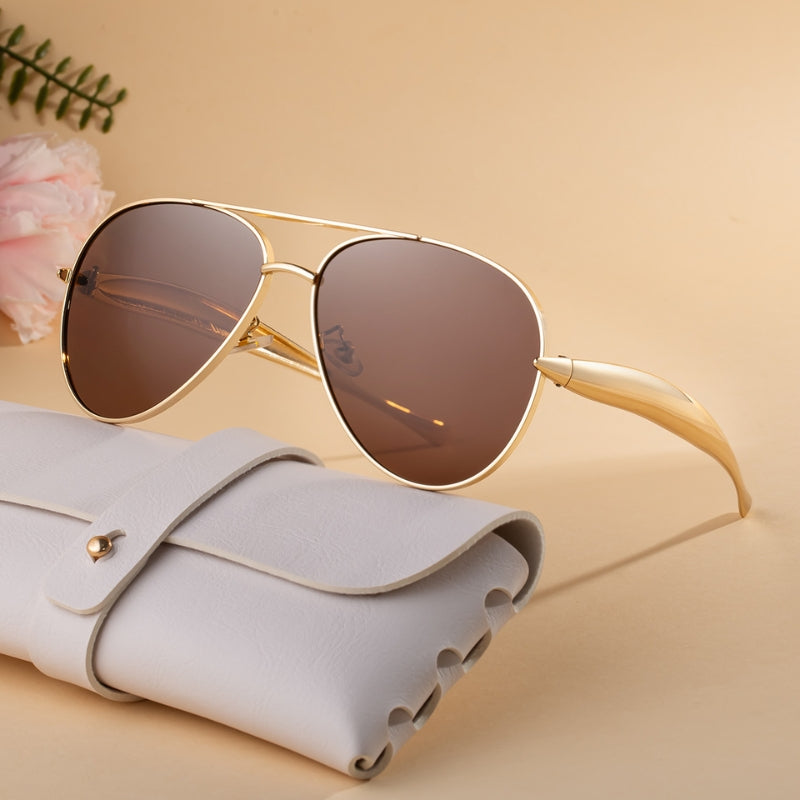 Vintage Metal Solbriller – Ikonisk Aviator-look med Vintage Flair Sunglasses Tech Butik Brun