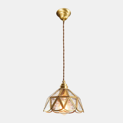 Hængende Tiffany Lampe med Blomsterformet Design – Elegant Belysning til Stuen Pendellampe Tech Butik Transparent Glas – Mat Blomst