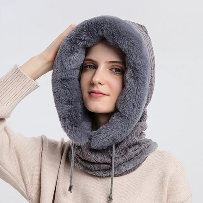 Strikket Hue Balaclava med Kunstpels – Elegant Vinterkomfort Hoodies Tech Butik