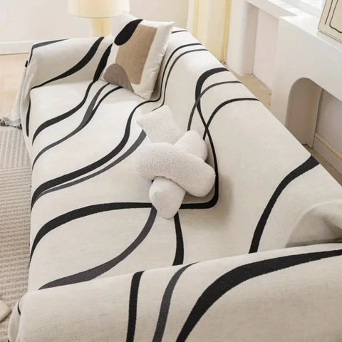 Vendbar Chenille- og Bomuldssofaovertræk – Blød og Luksuriøs Beskyttelse Sofa Covers Tech Butik