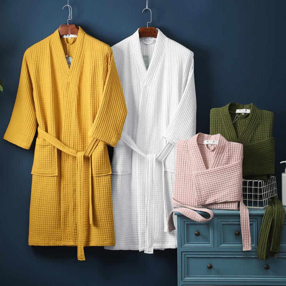Waffelbadekåbe med V-udskæring – Den Perfekte Kombination af Stil og Komfort Bathrobe Tech Butik