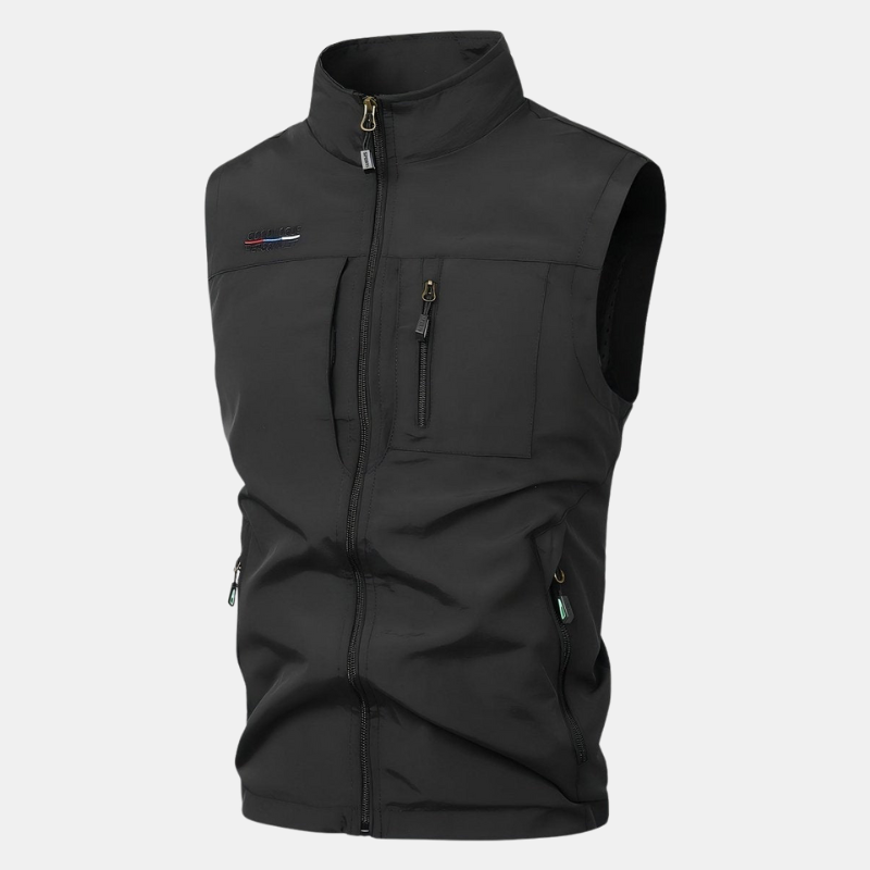 Udendørsvest – Letvægt Multi-Lomme Vest til Mænd Udendørsvest Tech Butik Sort M