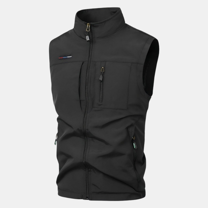 Udendørsvest – Letvægt Multi-Lomme Vest til Mænd Udendørsvest Tech Butik Sort M