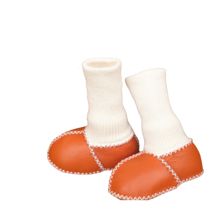 Varme & Bløde Baby Hjemmesko - Skridsikre og Komfortable Hele Dagen Baby & Toddler Shoes Tech Butik Orange/Hvid 15 (0-6 Måneder)