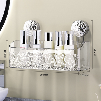 Badeværelseshylde med Sugekop – Nem Opbevaring uden Boring Bath Organizers Tech Butik Sølv / Stor