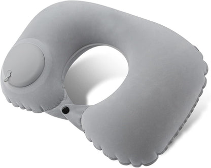 Oppustelig, Vandtæt Nakkepude – Ergonomisk Rejsekomfort Overalt pillow Tech Butik Lysegrå