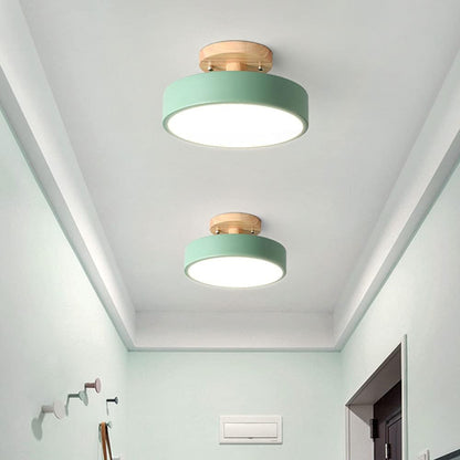 Moderne Træ LED Loftlampe til Stilfulde Rum Loftslampe Tech Butik