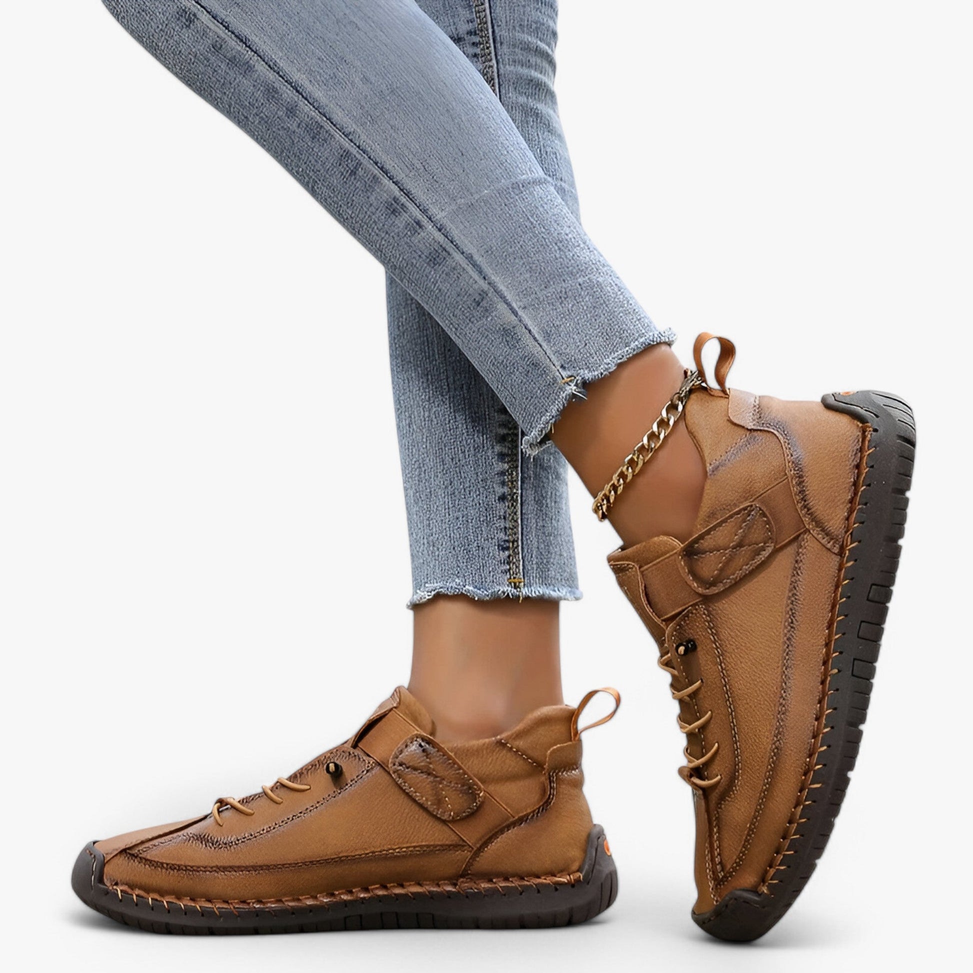 Comfort Sko – Blød Polstring med Skridsikker Sål til Hel Dags Støtte Shoes Tech Butik Brun Jord 35