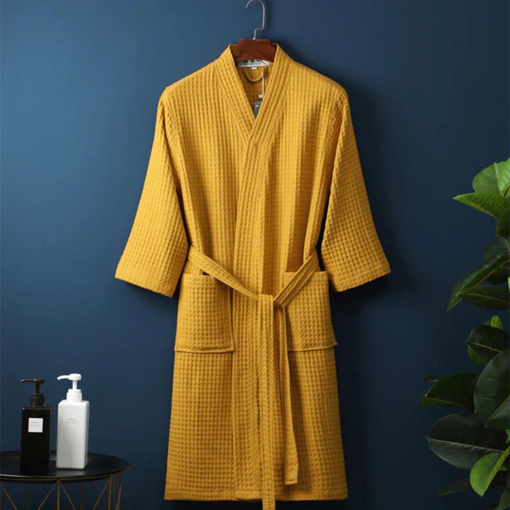 Waffelbadekåbe med V-udskæring – Den Perfekte Kombination af Stil og Komfort Bathrobe Tech Butik