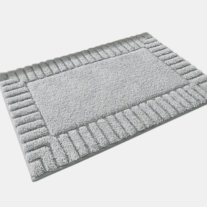 Minimalistisk Bademåtte med Striber – Blød, Skridsikker og Komfortabel Hele Dagen Bathroom Accessories Tech Butik Grå Lille (40 x 60 cm)