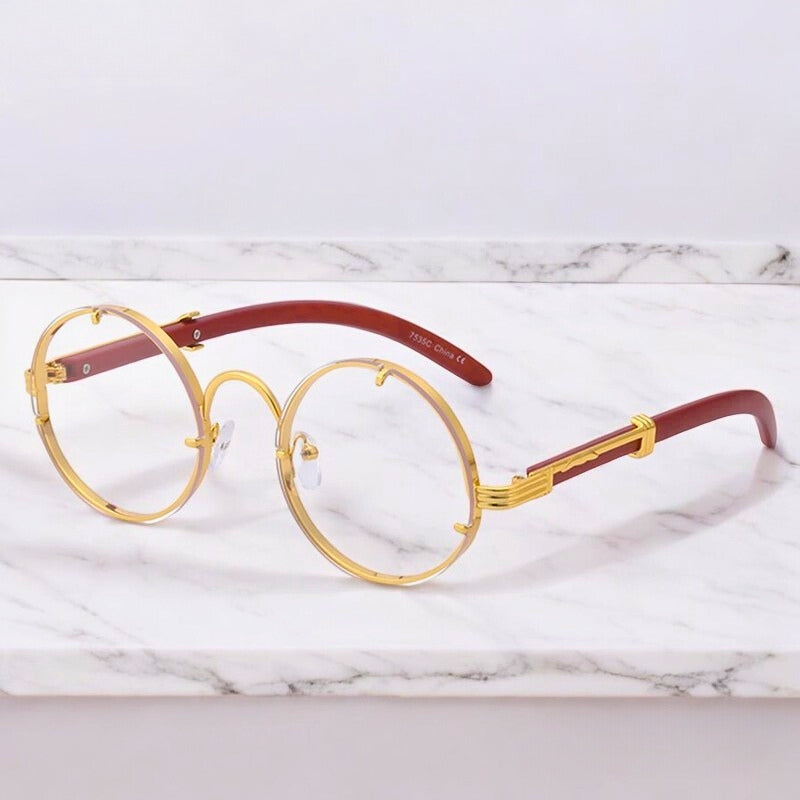 Klassiske Runde Stel-løse Solbriller – Vintage Stil med Moderne Klarhed Sunglasses Tech Butik Krystal Solbriller