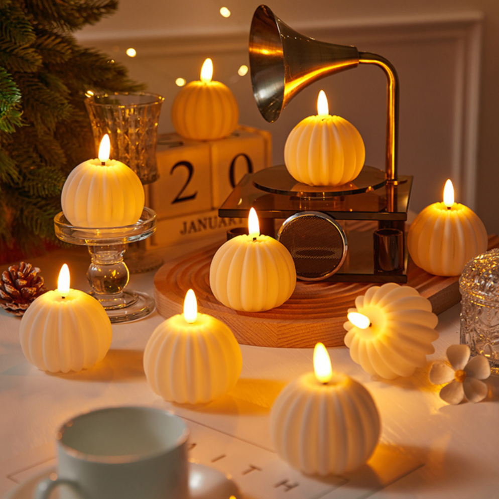 Moderne Flammeløse Blok Stearinlys – Elegant Stemningslys Uden Flamme Home & Decor Tech Butik