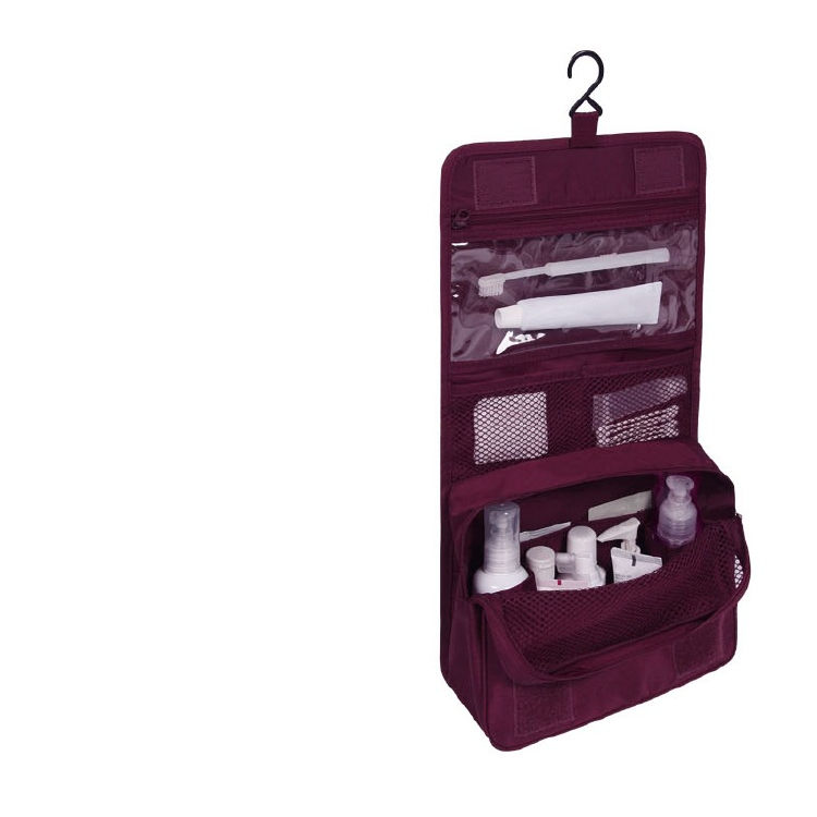 Toiletartikler Rejsetaske - Vandafvisende med Drejelig Krog Cosmetic & Toiletry Bags Tech Butik Rødvin 24 cm × 19 cm × 8 cm