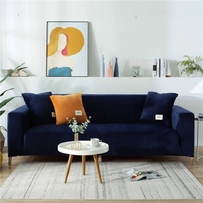 Strækbar Sofabetræk med Fuld Beskyttelse og Glat Pasform sofa cover Tech Butik Marineblå 4-personers 235-300CM