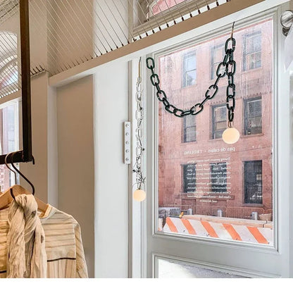 Moderne Glas-Kæde Pendellampe – Stilfuld LED Lysekrone til Hjemmet Lamps & Lighting Tech Butik
