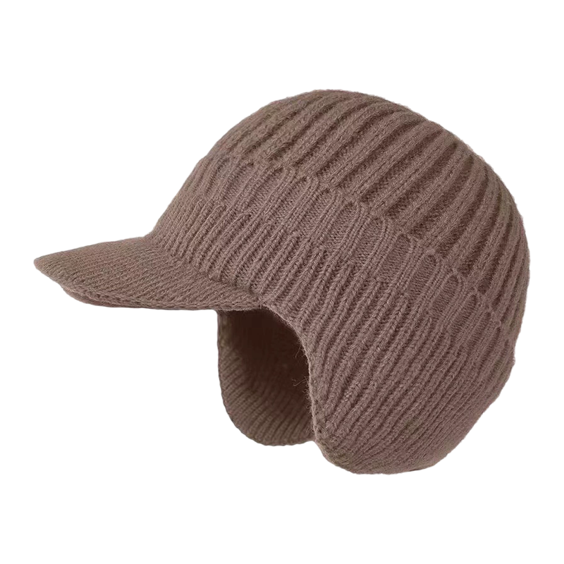 Herre Vinter Beanie med Visir – Varm og Vindtæt Kasket muts beanie Tech Butik Khaki