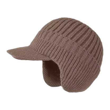 Herre Vinter Beanie med Visir – Varm og Vindtæt Kasket muts beanie Tech Butik Khaki