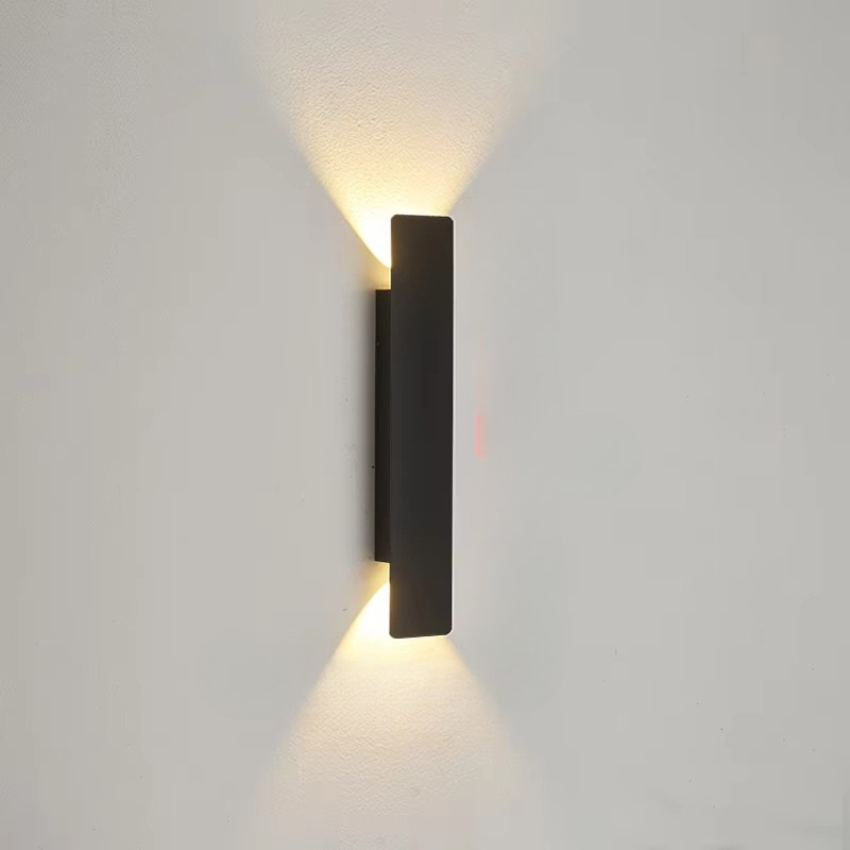 Stilfuld vandtæt udendørs væglampe i slankt aluminium Væglampe Tech Butik Varm hvid 20.5 CM Sort