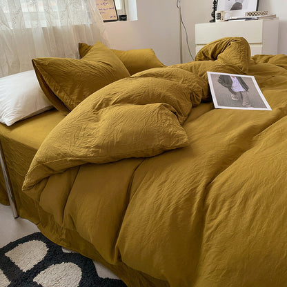 Minimalistisk Bomulds Sengetøjssæt – Enkel Elegance med Hygge og Komfort Bedding Tech Butik Sennep Tvilling