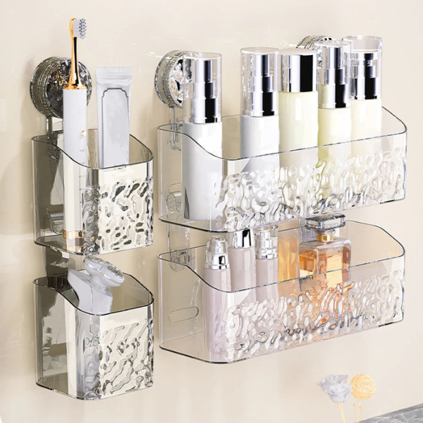 Badeværelseshylde med Sugekop – Nem Opbevaring uden Boring Bath Organizers Tech Butik