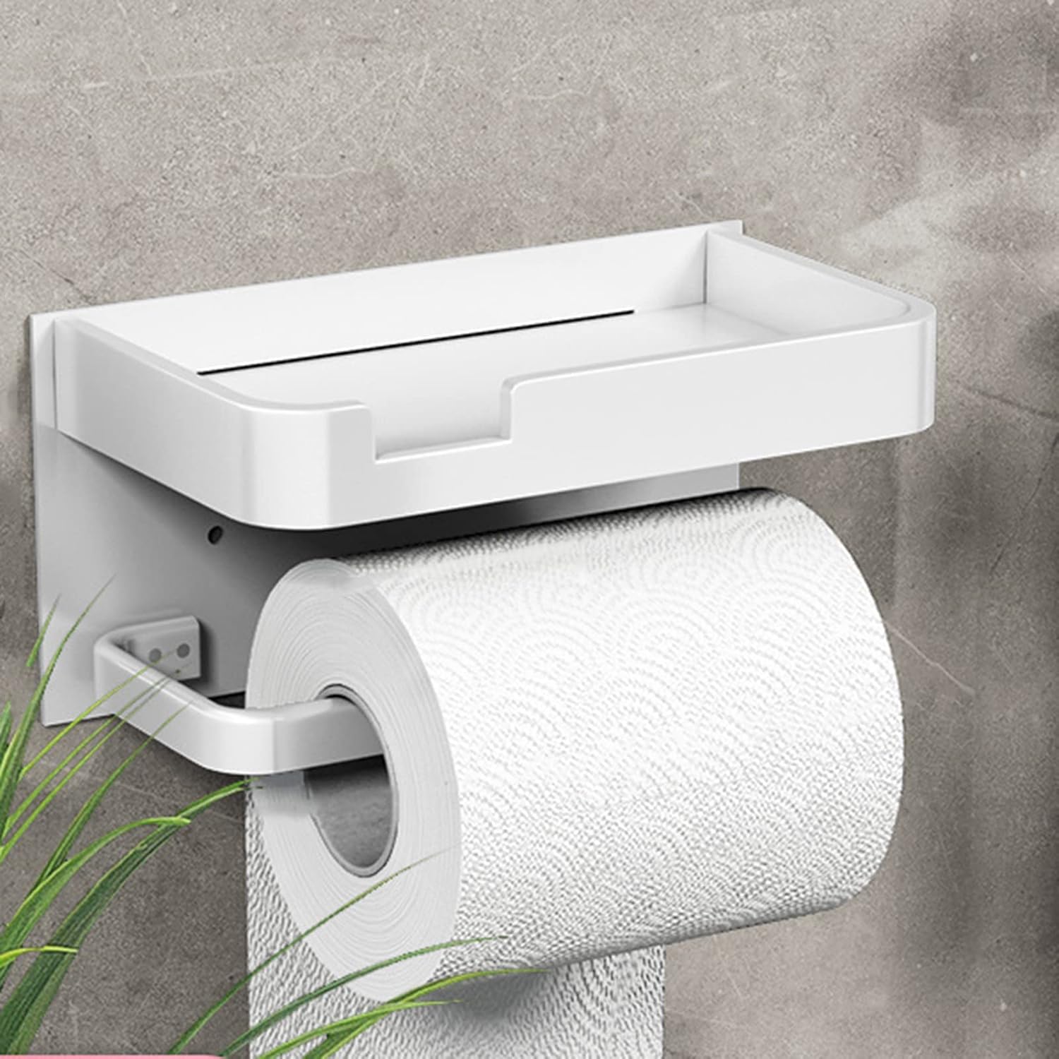 Moderne Vægmonteret Toiletpapirholder med Elegant Finish Toiletpapirholder Tech Butik Hvid