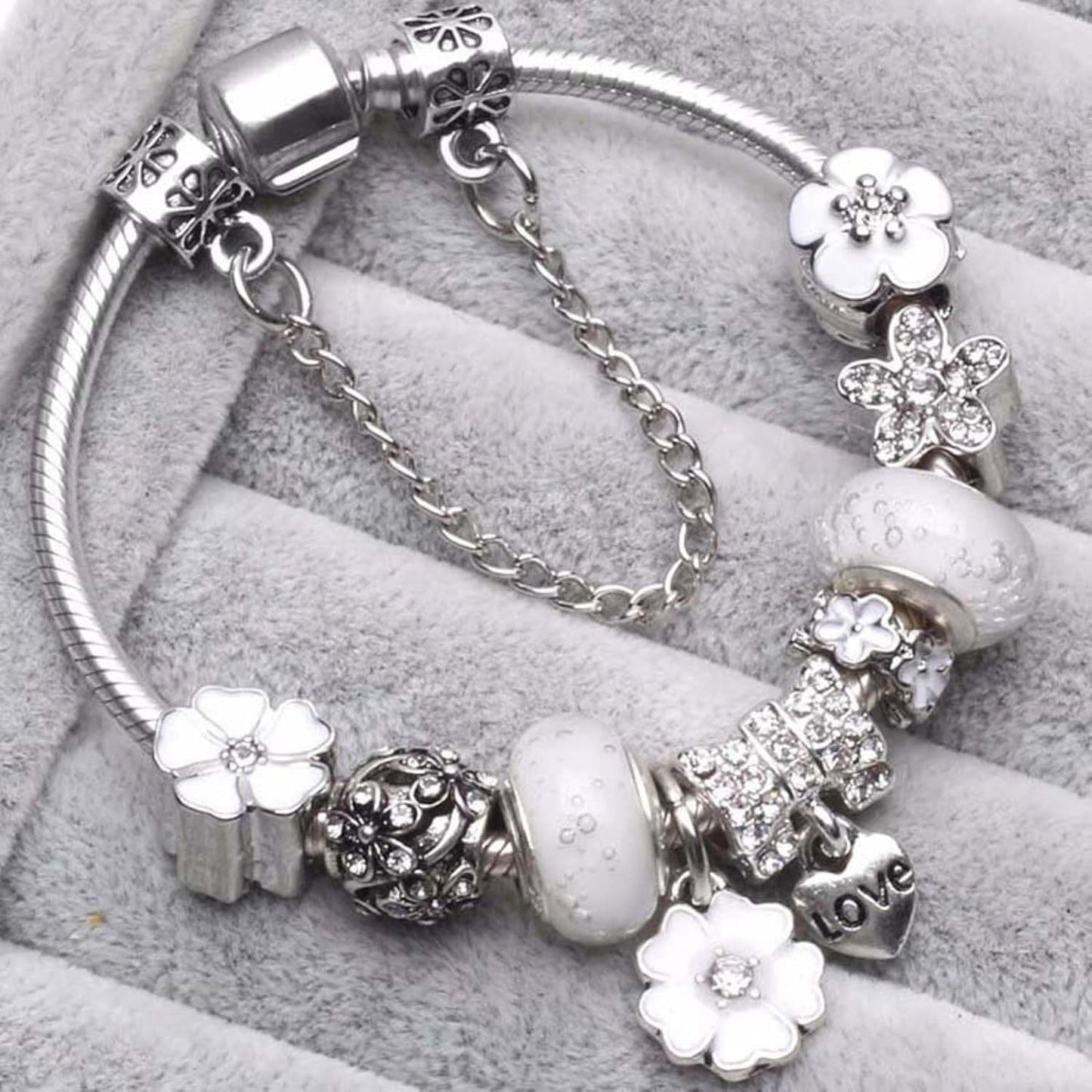 Elegant Kvinders Armbånd i Sterlingsølv – Delikat Blomst Charm Design Bracelets Tech Butik