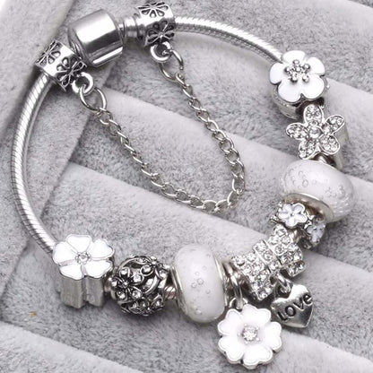 Elegant Kvinders Armbånd i Sterlingsølv – Delikat Blomst Charm Design Bracelets Tech Butik