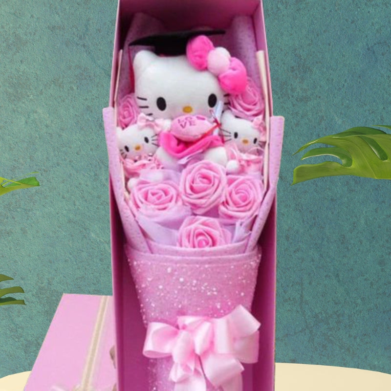 Hello Kitty Blomsterbuket – Bedårende blomsterarrangement til glædelige gaver Home & Decor Tech Butik 2 + 1 Lyserød