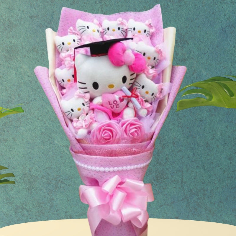 Hello Kitty Blomsterbuket – Bedårende blomsterarrangement til glædelige gaver Home & Decor Tech Butik 8 + 1 Lyserød
