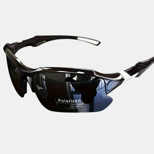 Polariserede Sports-Solbriller – Letvægt, UV-Beskyttelse og Komfort til Aktiv Brug *Gepolariseerde Sportzonnebril - AdventureVision €20 Tech Butik Sort og hvid