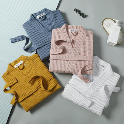 Waffelbadekåbe med V-udskæring – Den Perfekte Kombination af Stil og Komfort Bathrobe Tech Butik