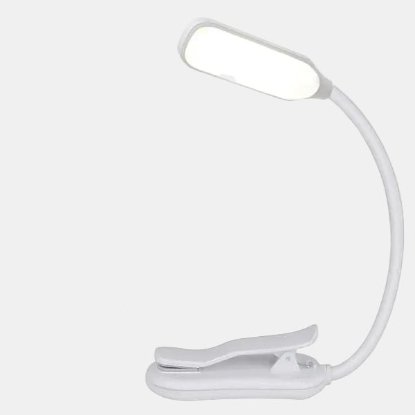 7 LED Læselampe – USB Genopladelig med 3 Farvetemperaturer & 9 Lysstyrkeniveauer Gadgets Tech Butik Hvid