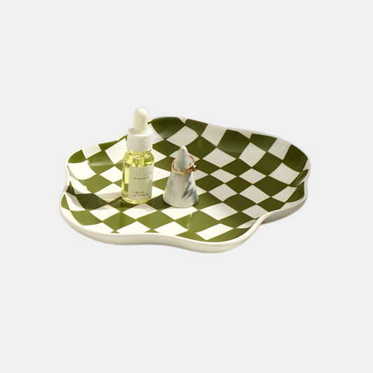 Nordisk Keramisk Opbevaringsbakke – Moderne Slankt Design til Skakelskere Storage & Organization Tech Butik Grøn 23x19cm