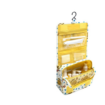 Toiletartikler Rejsetaske - Vandafvisende med Drejelig Krog Cosmetic & Toiletry Bags Tech Butik Gul smiley 24 cm × 19 cm × 8 cm