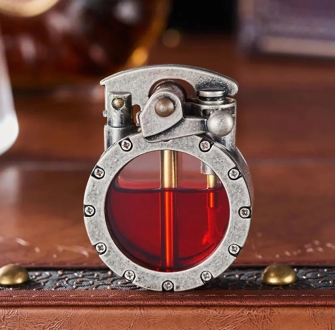 Antik Petroleumslighter | Vintage Design, Genopfyldelig & Holdbart Metalhus Flame lighter Tech Butik