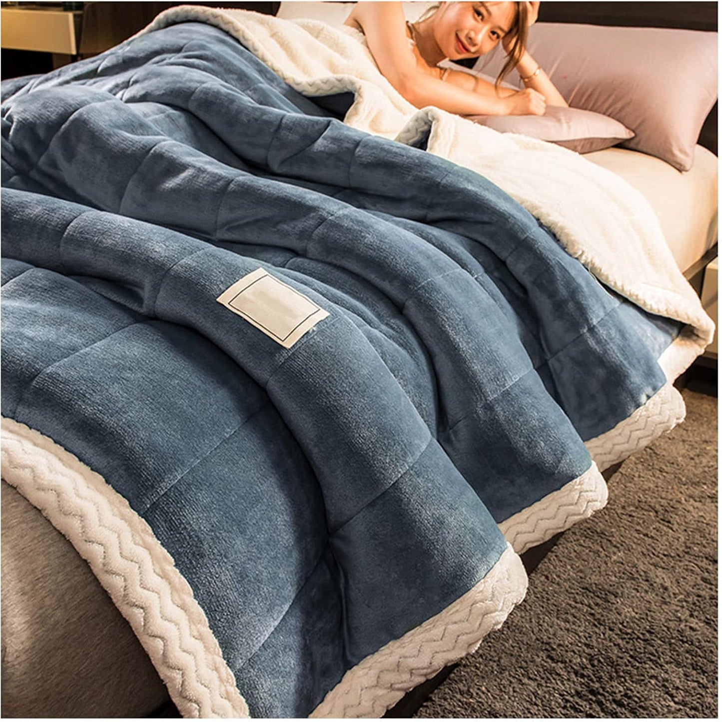 Premium Fleecetæppe – Luksuriøs Vintervarme Plaider Tech Butik Blå 150x200 cm