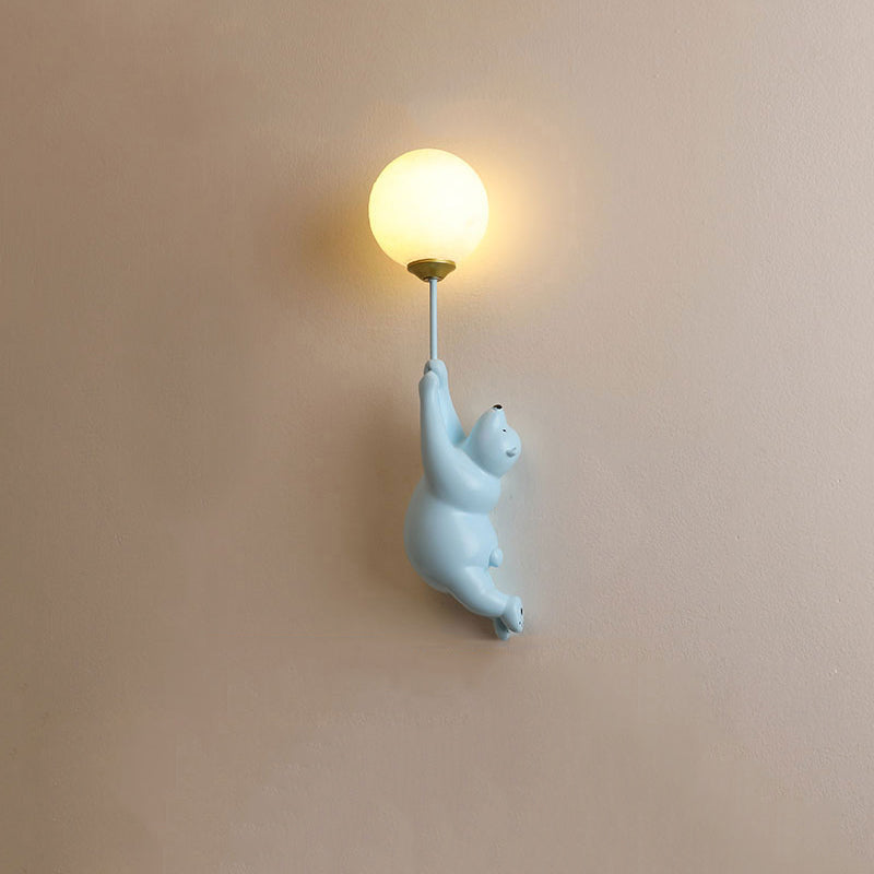 Børne Væglampe – Bedårende Bamse med Ballon Design Indoor Wall Lamp Tech Butik B Blå 3 farver