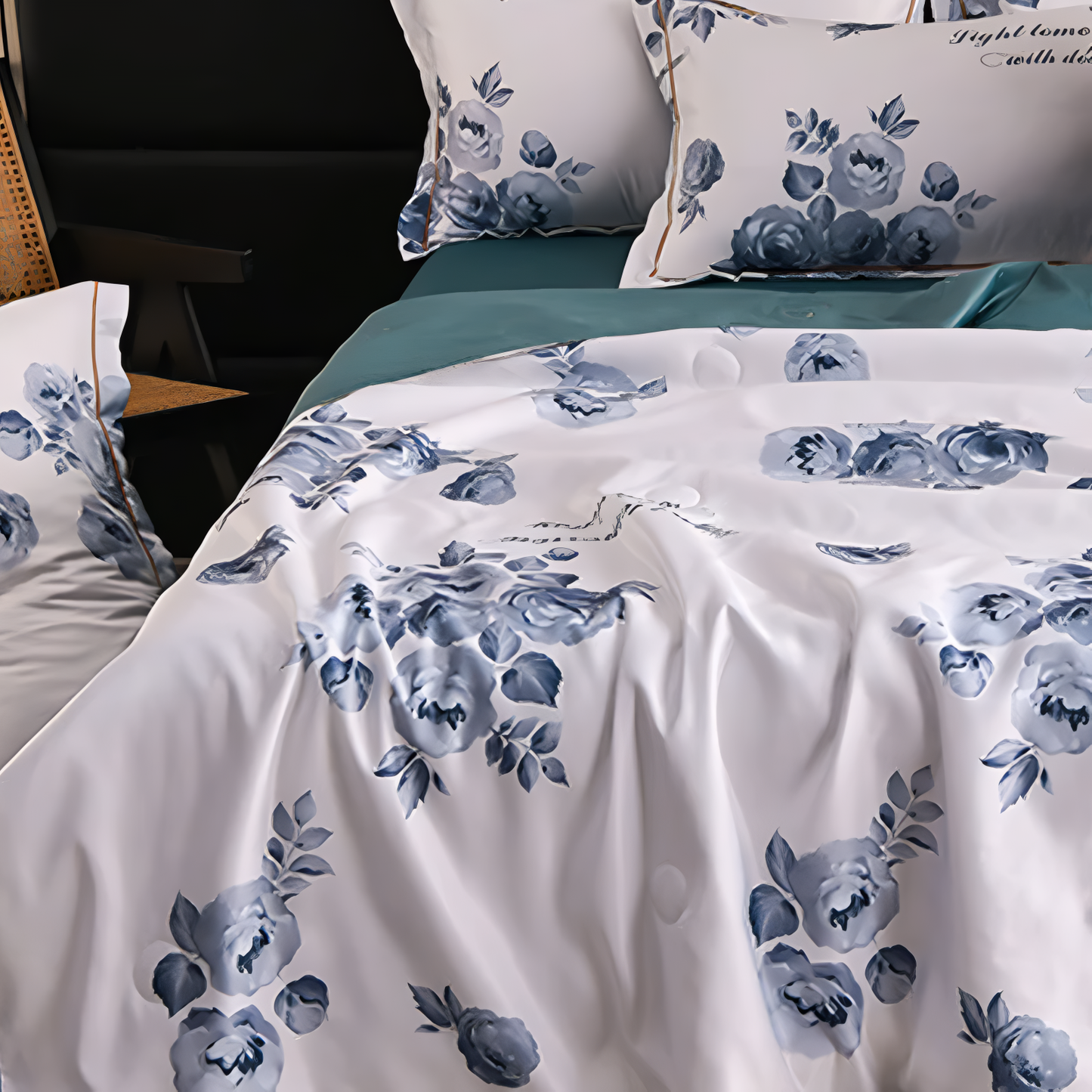 Elegant Dynebetræk Sæt – 4-dele Blomstret Sengetøjssæt Bedding Tech Butik Piony 142 x 192 cm - 4-delt sæt (1 x dyne + 1 x lagen + 2 pudebetræk)